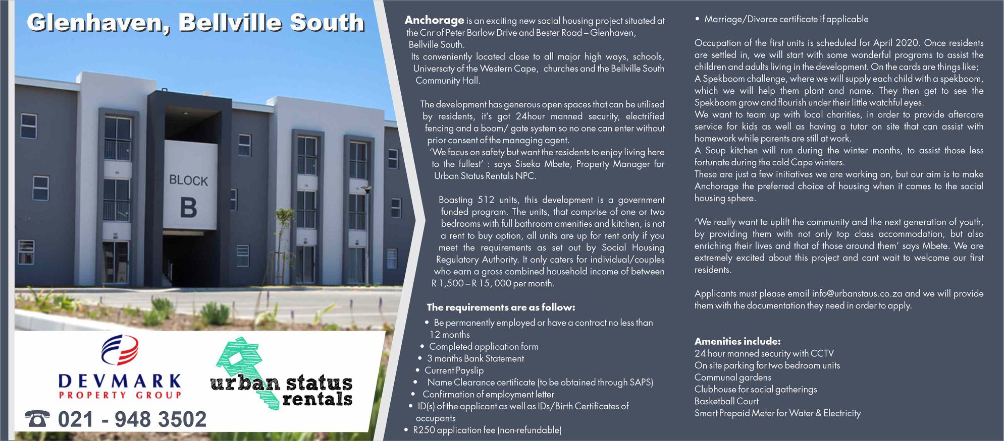 To apply, please fill in our... - Urban Status Rentals NPC | Facebook