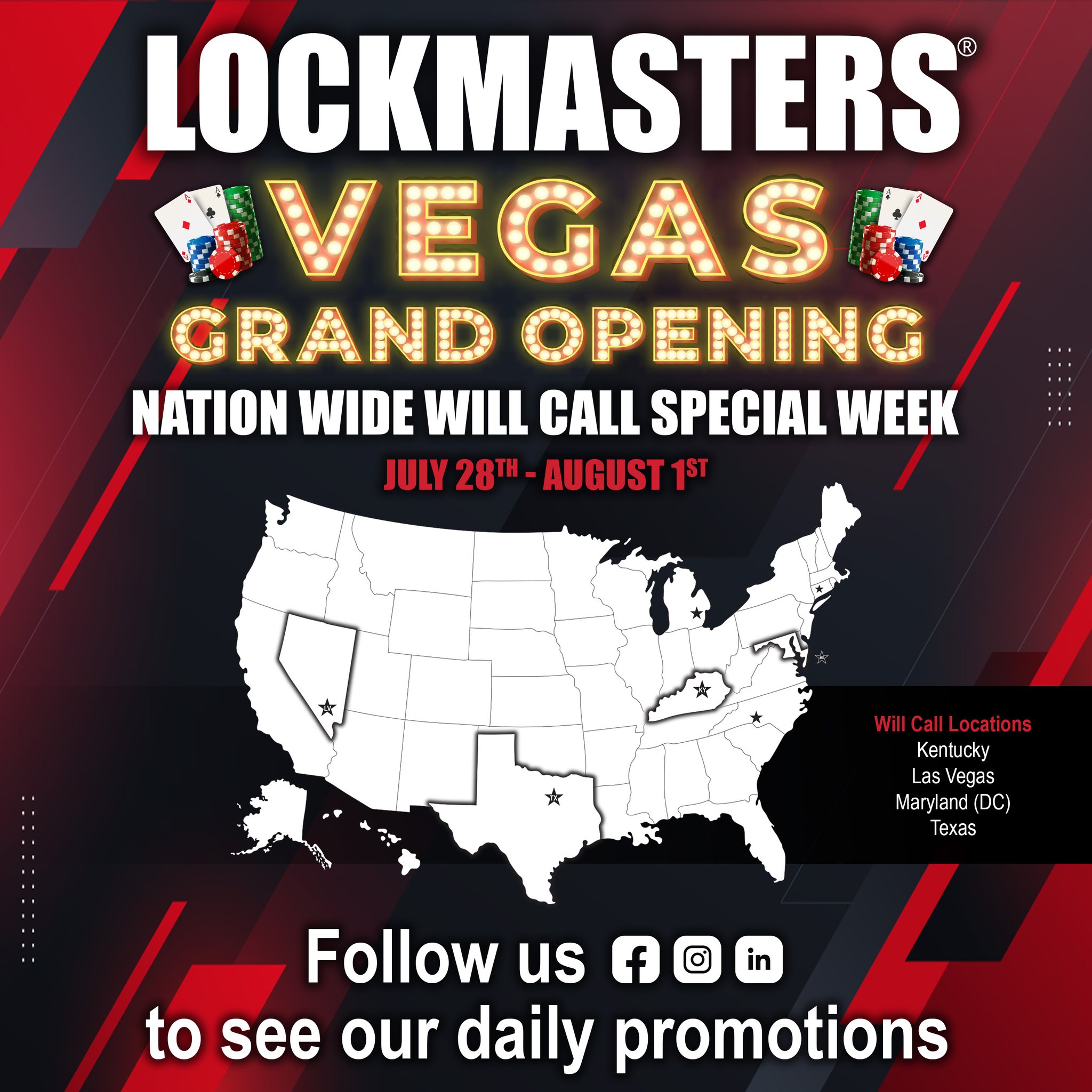 Will Call Special Week starts NEXT... - Lockmasters, Inc. | Facebook