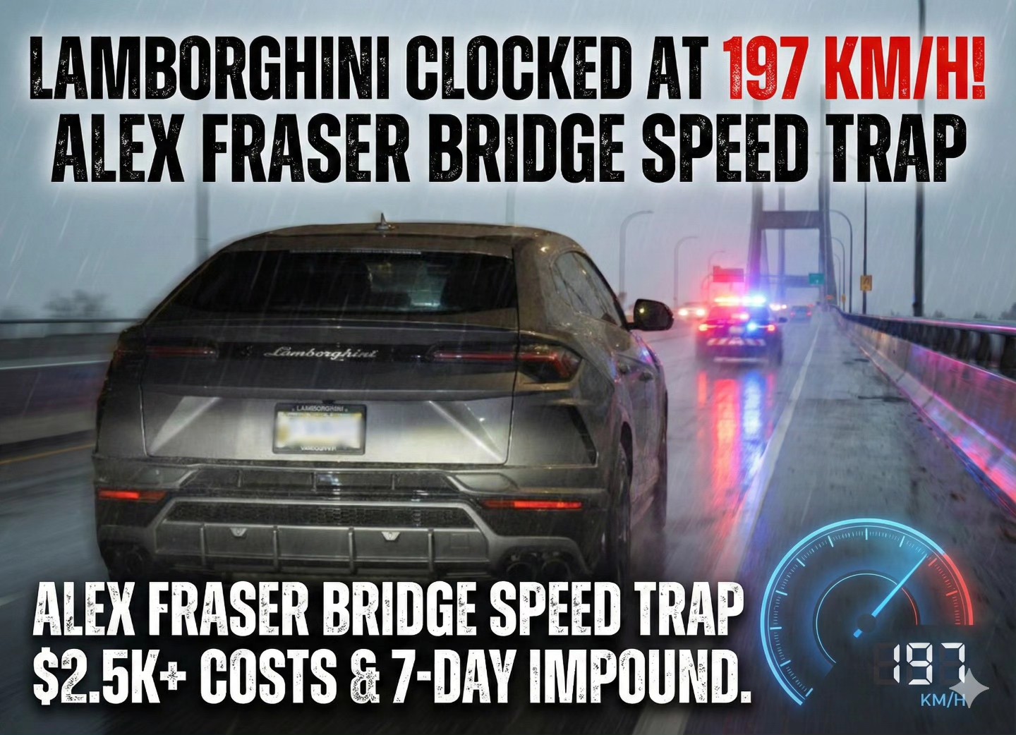 Lamborghini impounded for excessive speeding in BC