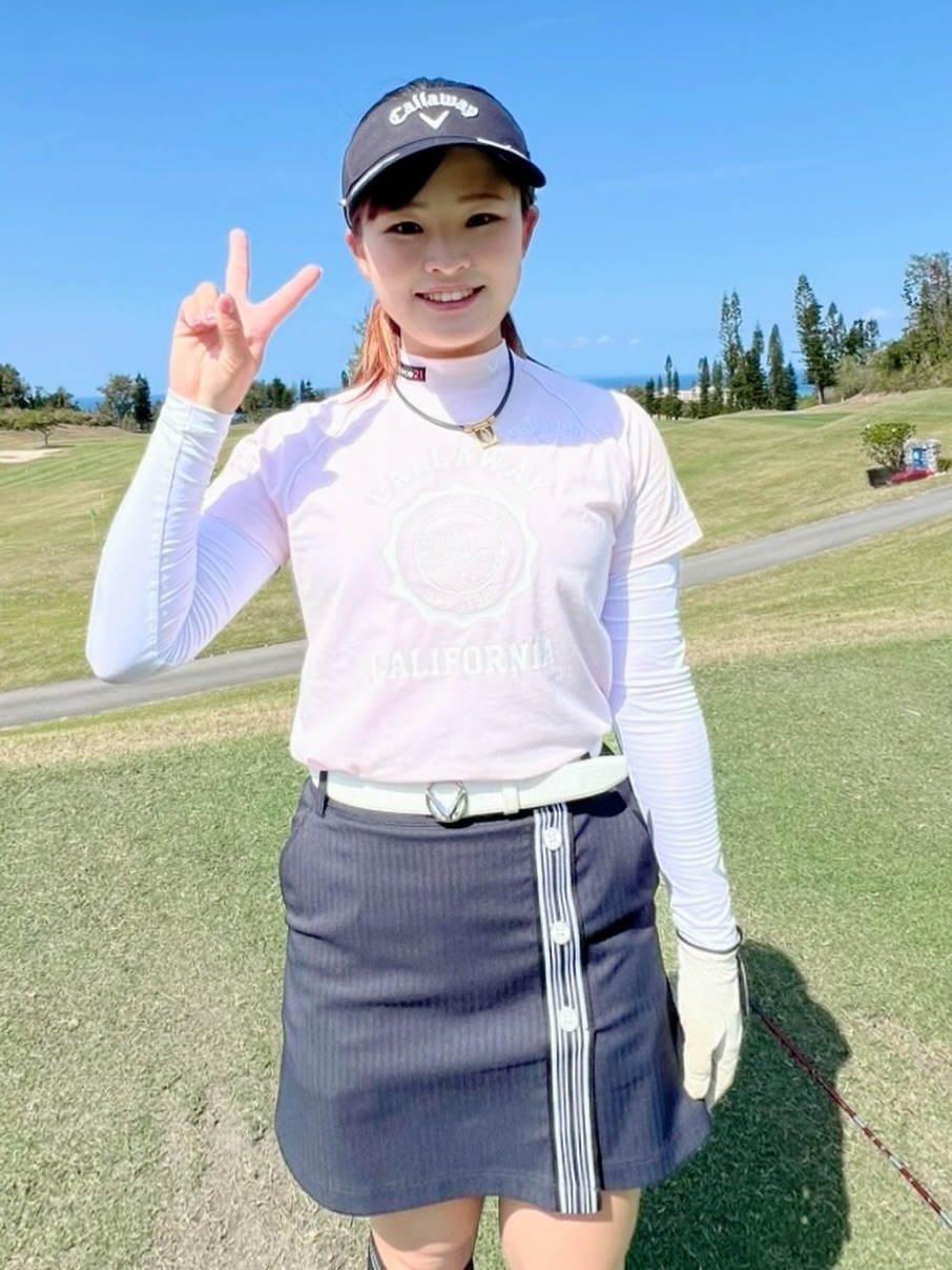 政田夢乃選手 サイン入り Callaway 氷嚢（ブルー） 青空と夢乃プロ☀️✌️ 政田プロの写真が届きました🤳🏻 @yumeno__