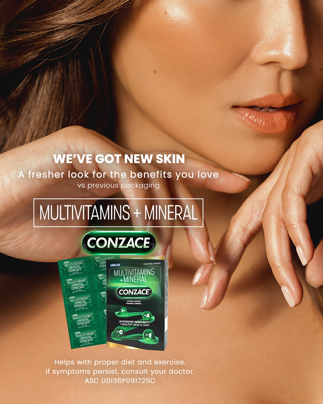 Multivitamins + Minerals (CONZACE) has a fresh ✨ new skin ✨ with the same results you love. It helps keep your immunity strong and your skin and hair healthy every day. Get
