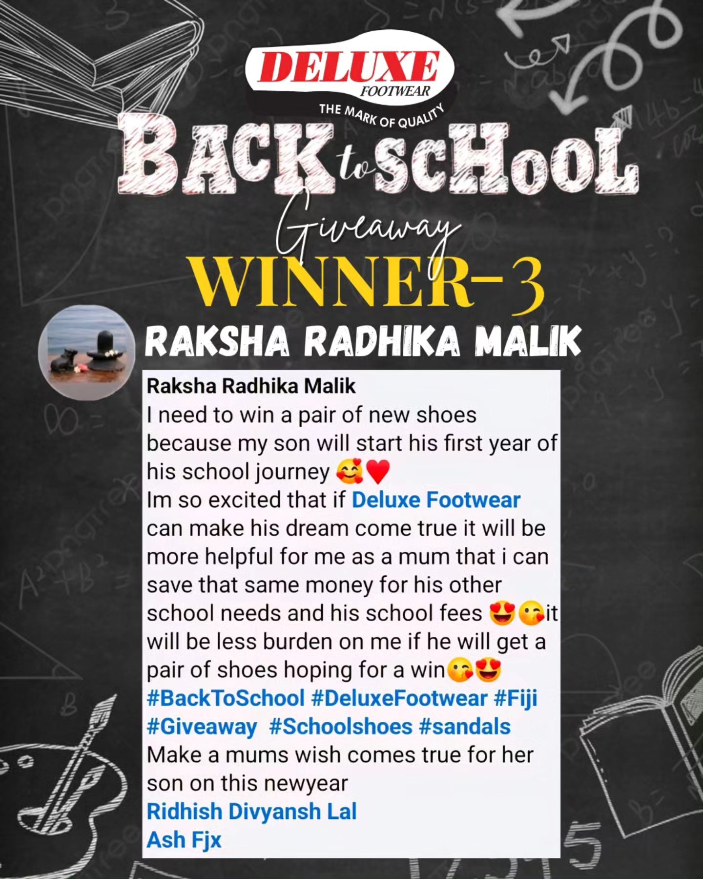 Deluxe - 🎉 Our 3rd and final Back to School Giveaway winner ...