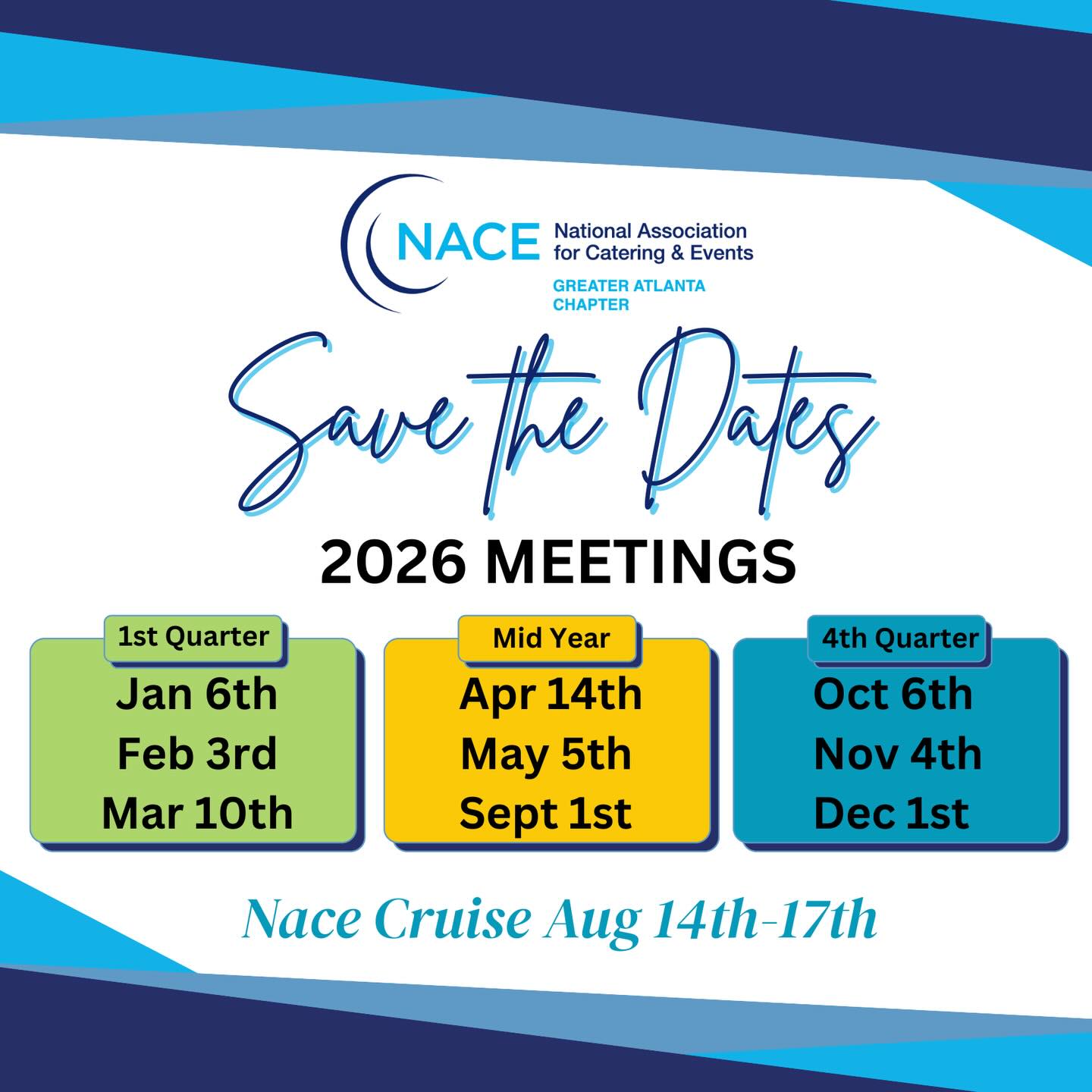 Atlanta - Happy New Year! 🎊 🗓️ Save these dates for our 2026 meetings ...