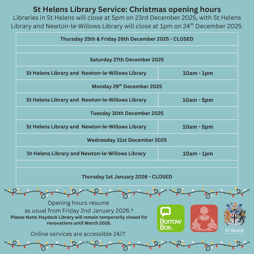 🎄 DONT' FORGET - FESTIVE OPENING... - St Helens Libraries | Facebook