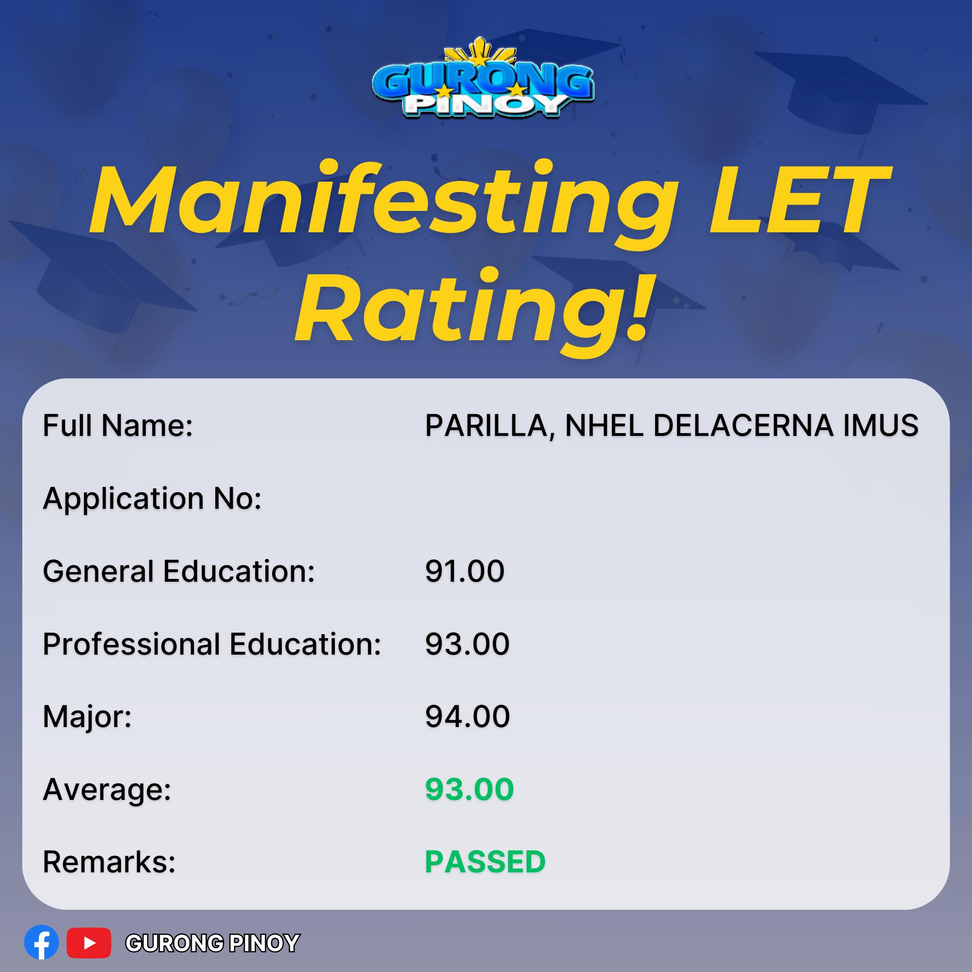 Gurong - Promise🙋🏻‍♀️🙋‍♂️ Claim mo na ang 93% LET rating sa Mayo🙏🏻 ...