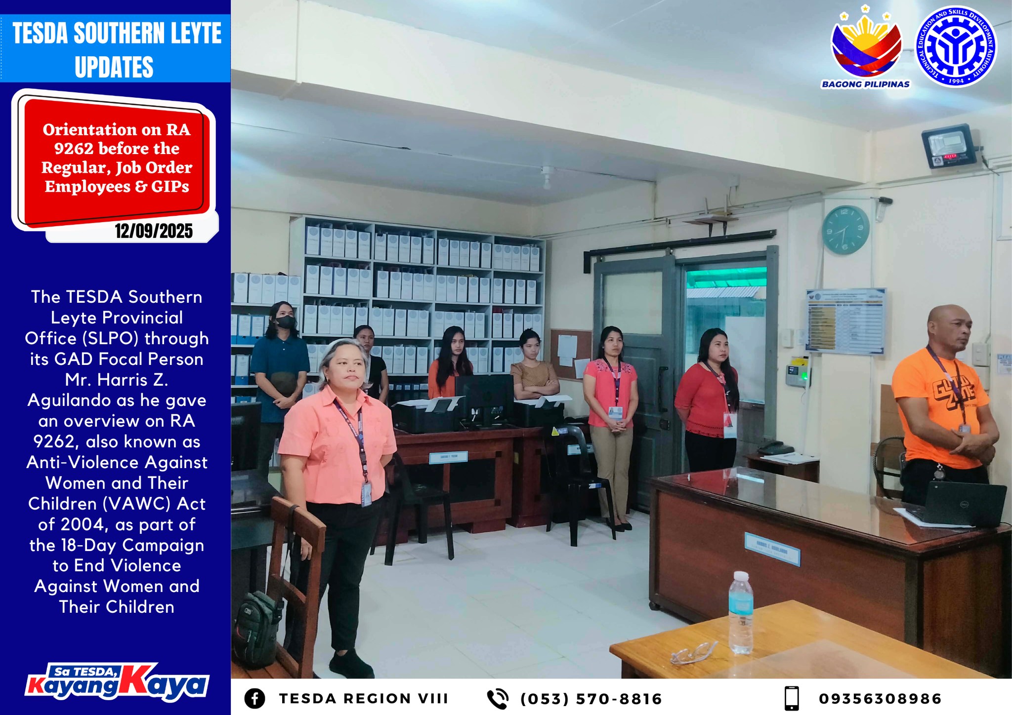 𝐓𝐄𝐒𝐃𝐀 𝐒𝐨𝐮𝐭𝐡𝐞𝐫𝐧 𝐋𝐞𝐲𝐭𝐞 𝐀𝐝𝐯𝐨𝐜𝐚𝐭𝐞𝐬 𝐟𝐨𝐫 𝐚... - TESDA Region VIII | Facebook