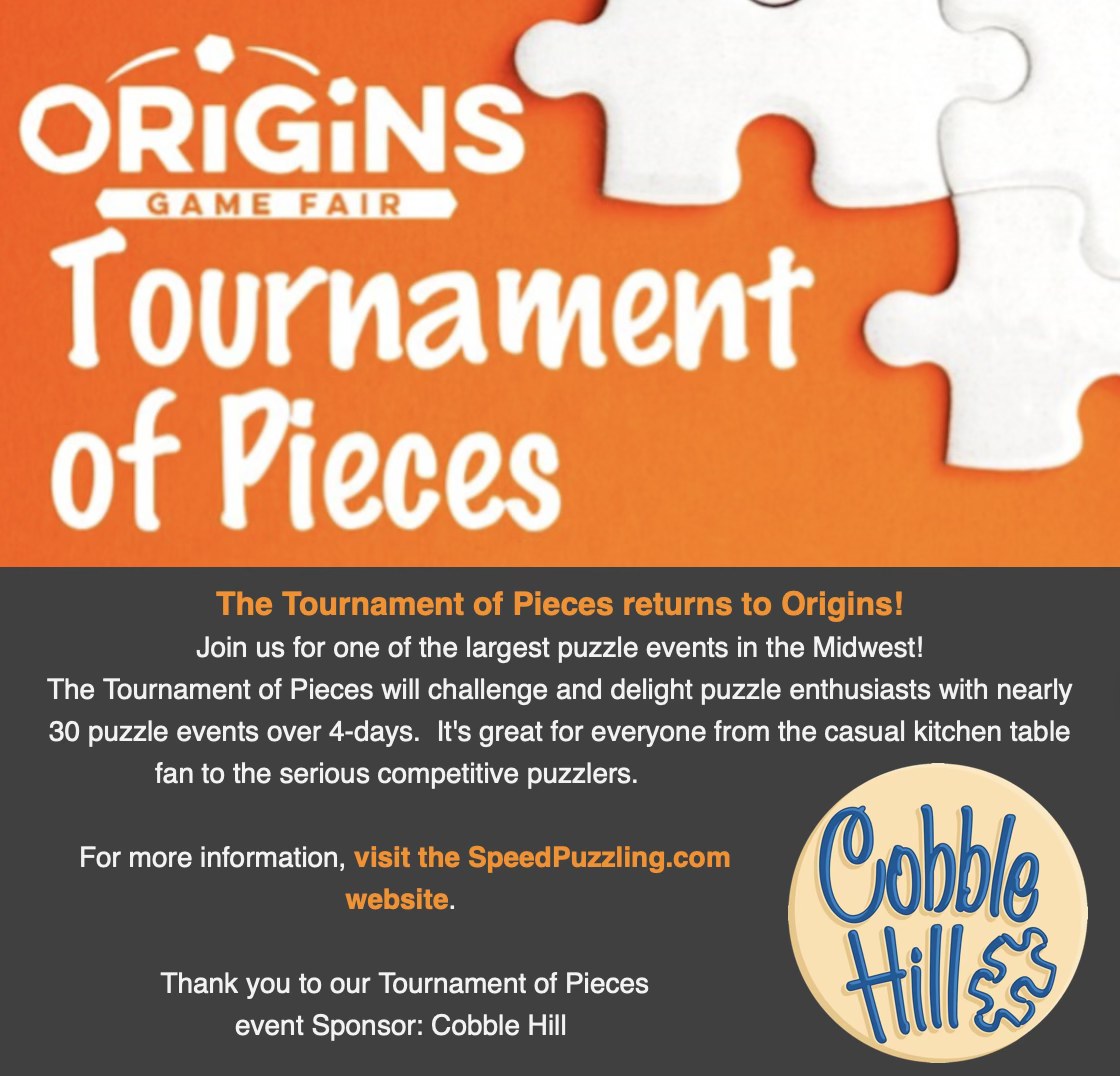 Origins - The Tournament of Pieces returns to Origins! Join us for one ...