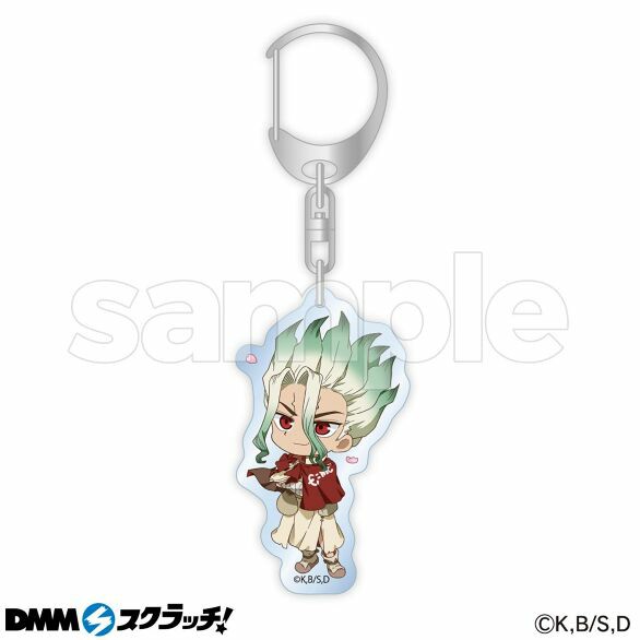 Nueva merch de Dr. Stone en DMM Scratch con la temática de flores