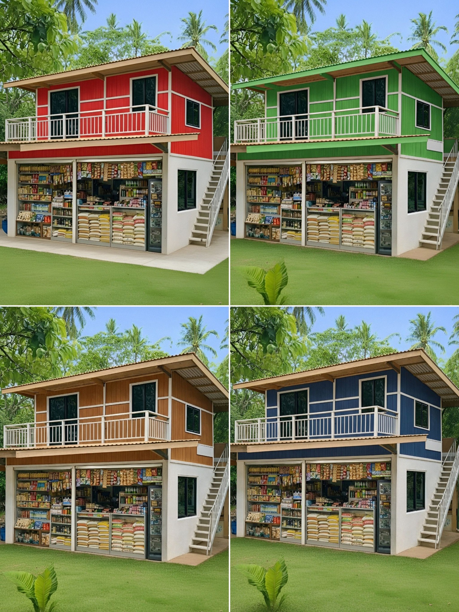 Simpleng - 4 colors, 1 design. (2 Storey House with balcony and ...