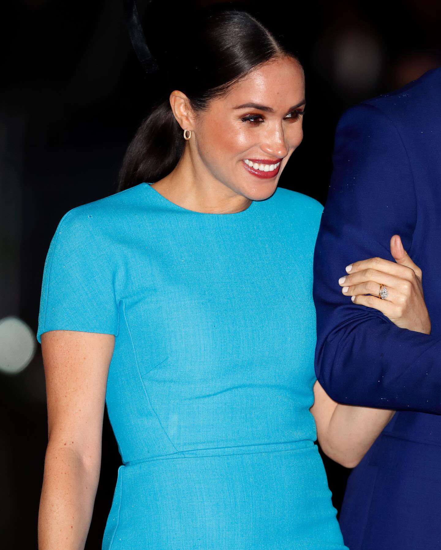 green emerald velvet dress The Duchess - Meghan Markle Engagement Green Dress