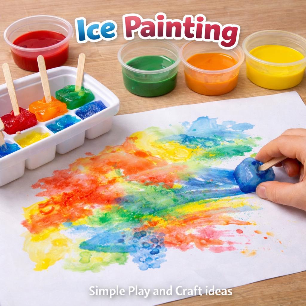 Simple - 🧊🎨 Ice Painting 🌈 A cool, colourful art activity kids will ...