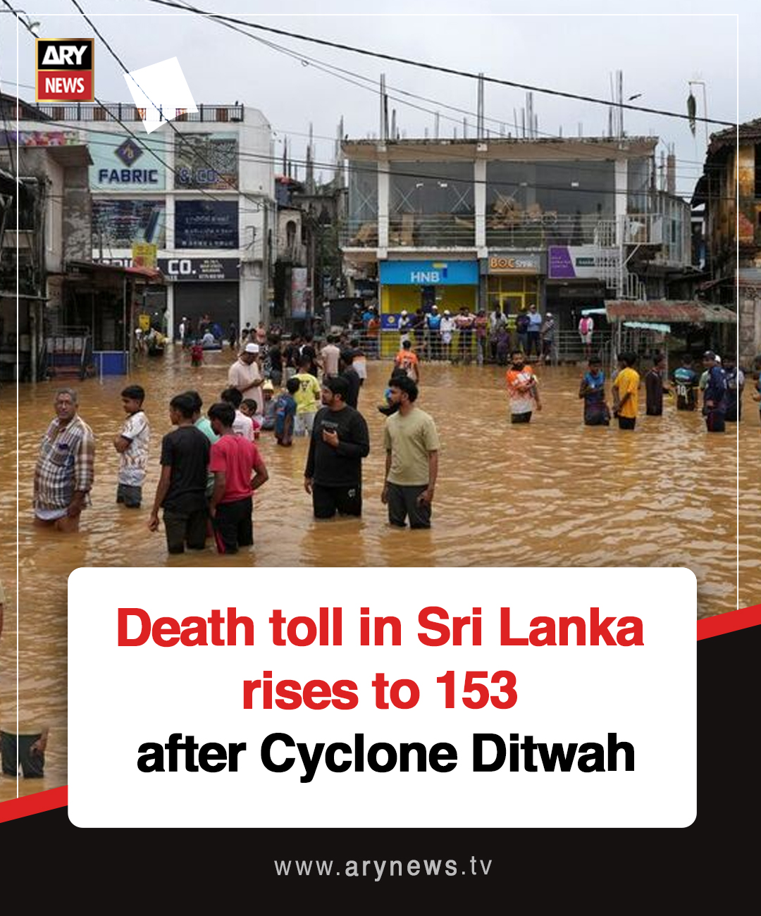 ARY - Death toll in Sri Lanka rises to 153 after Cyclone Ditwah More ...