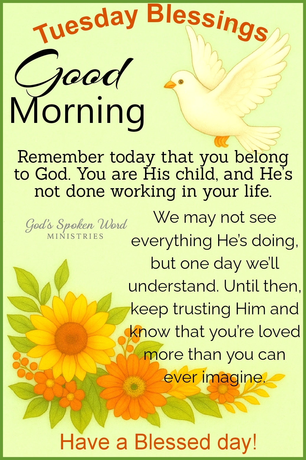 Tuesday Blessings - God's Spoken Word Ministries | Facebook