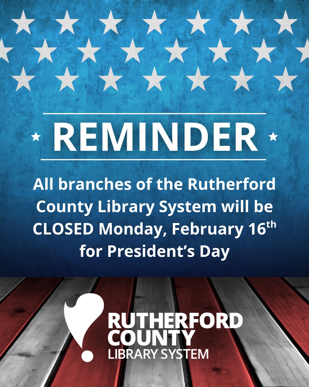 🇺🇸 REMINDER 🇺🇸 All... - Rutherford County Library System | Facebook