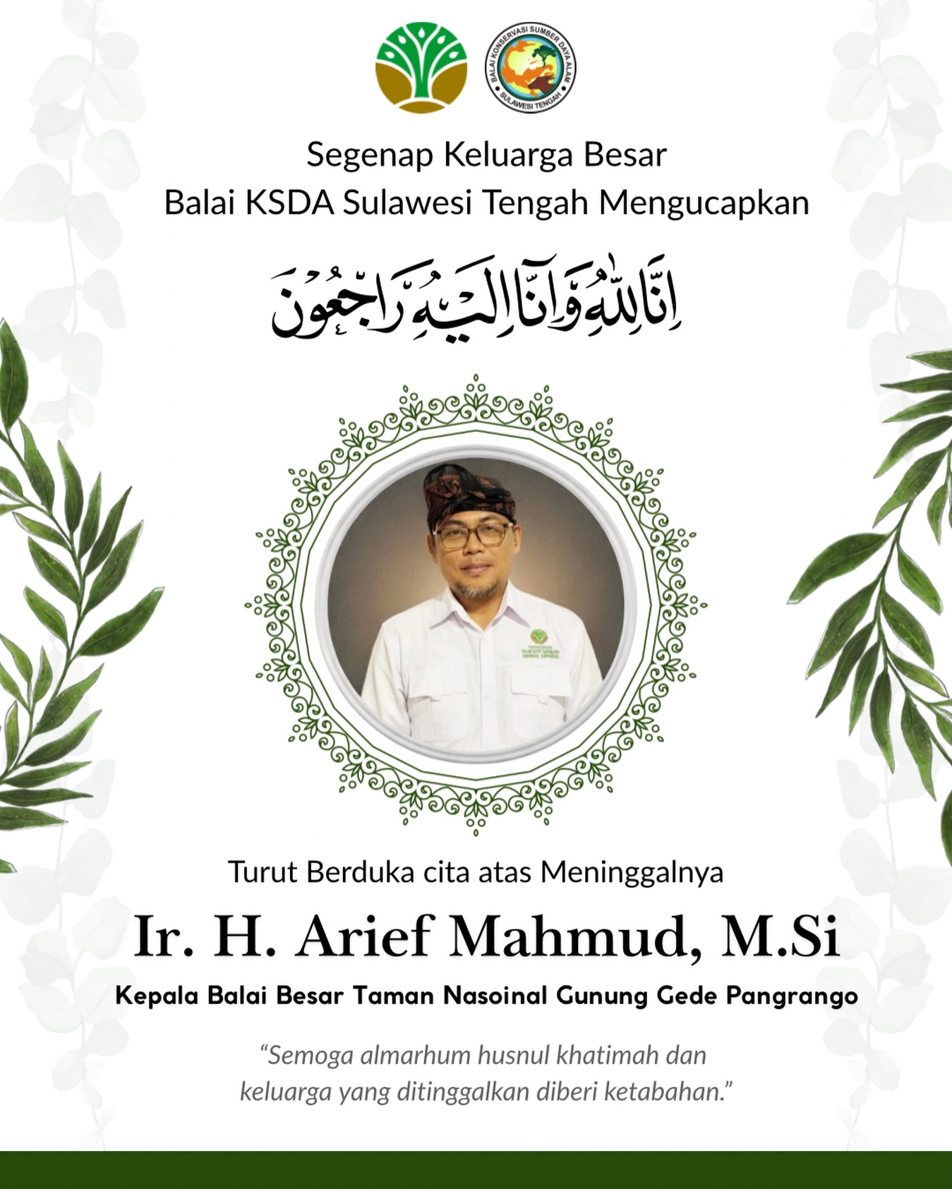 BKSDA - Innalillahi wa inna ilaihi raji’un. Dengan duka cita yang ...