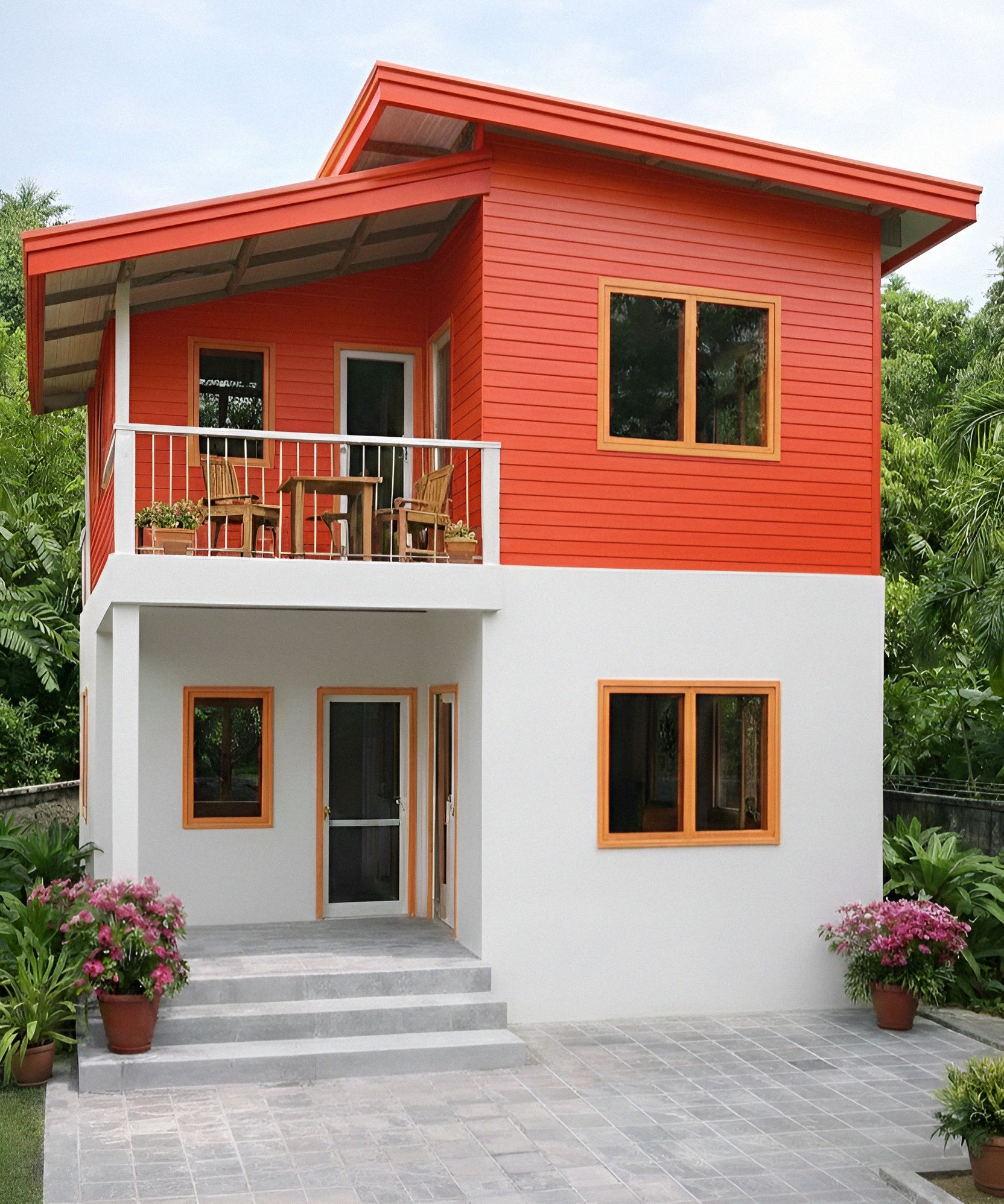 Simpleng - 2 Storey Half-concrete, half-Metal Cladding House with ...