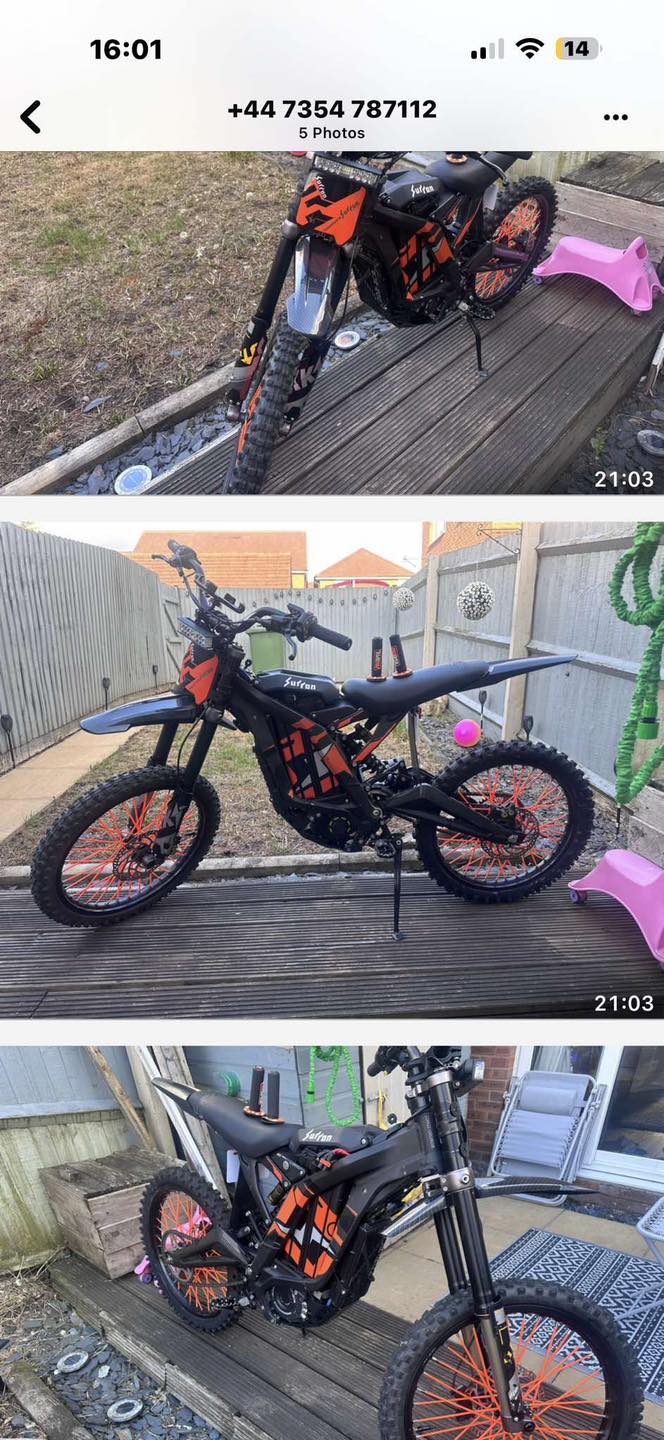 Hi BOTH BIKES WAS ST0LEN SU RON LBX AND A BRZ 72v £1000 REWARD