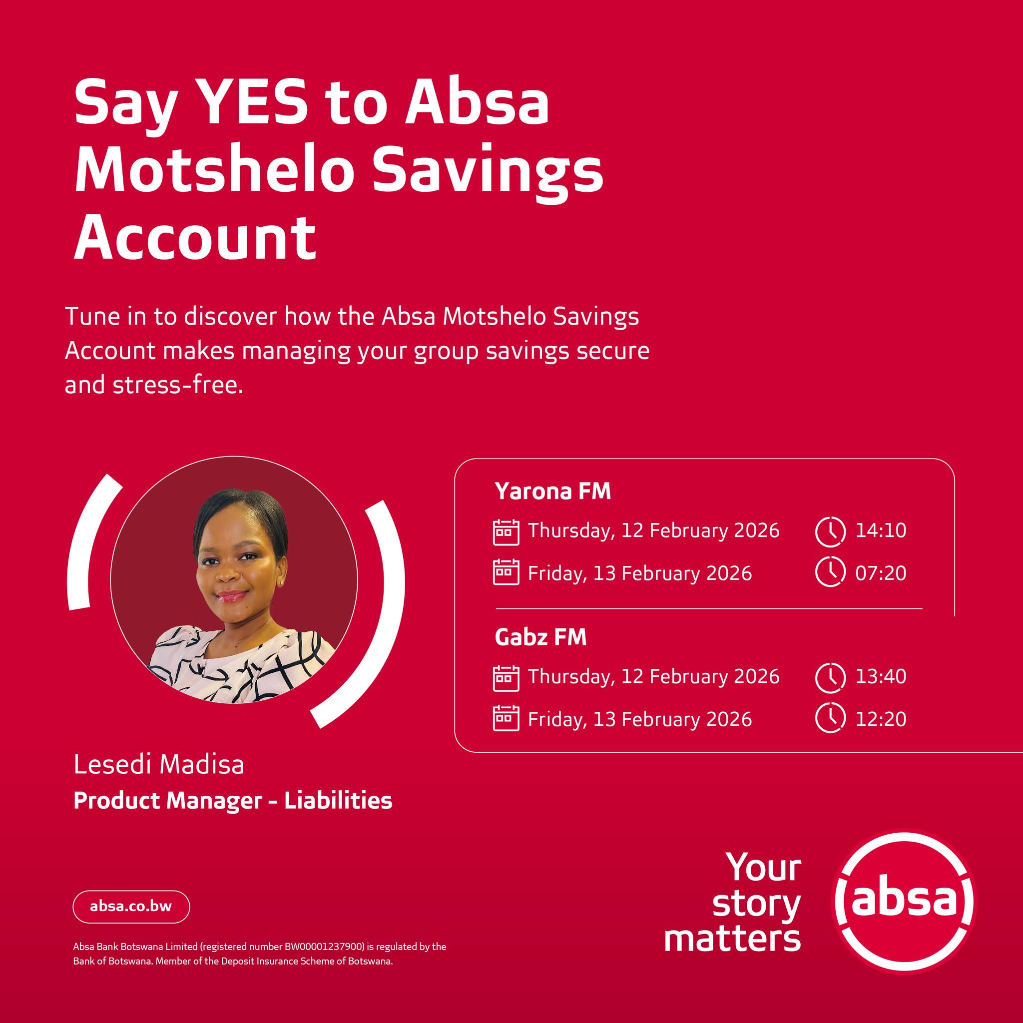 Say yes to that 𝙬𝙚 𝙖𝙧𝙚 𝙞𝙣 𝙩𝙝𝙞𝙨... - Absa Bank Botswana | Facebook