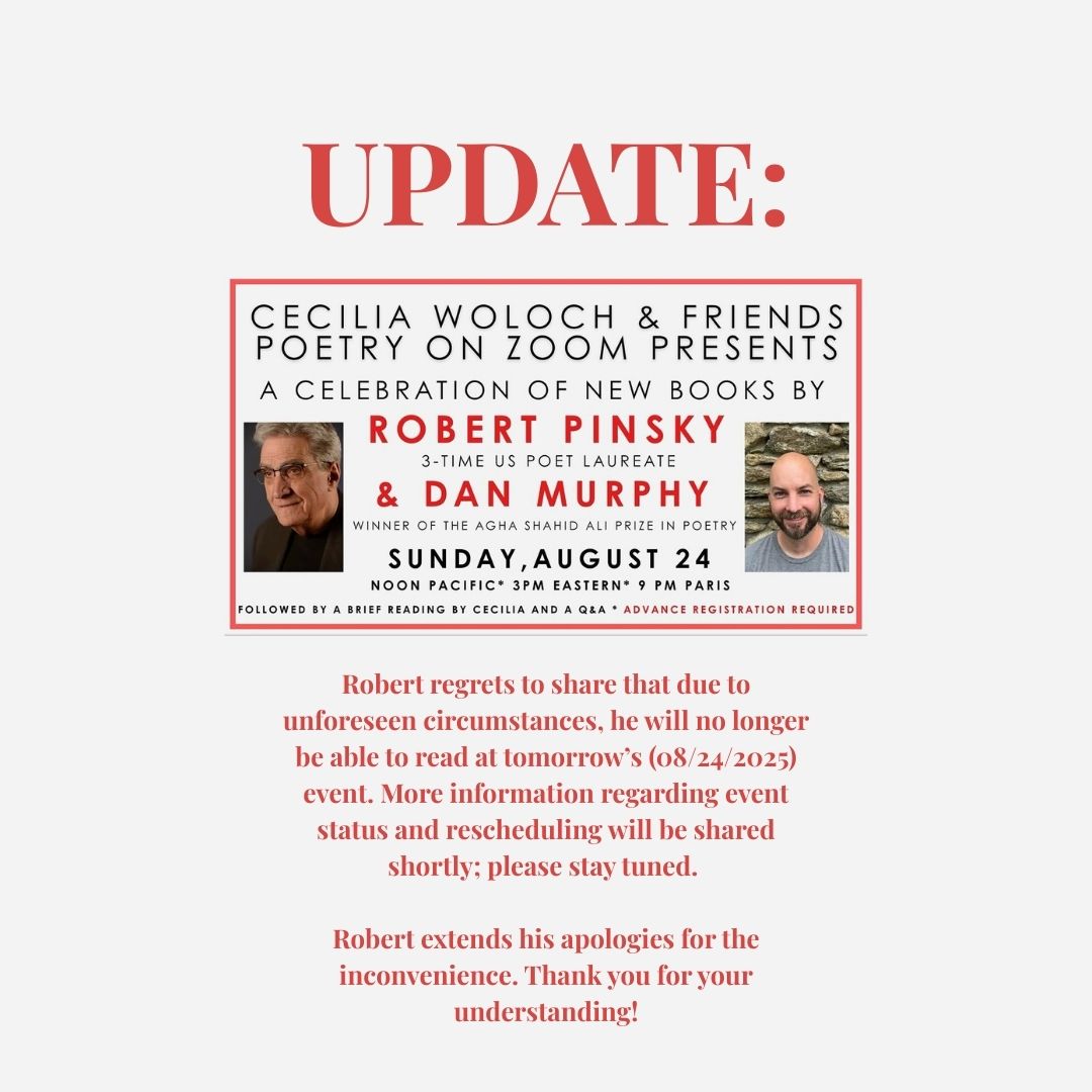 UPDATE: Robert regrets to share... - Robert Pinsky, Author | Facebook