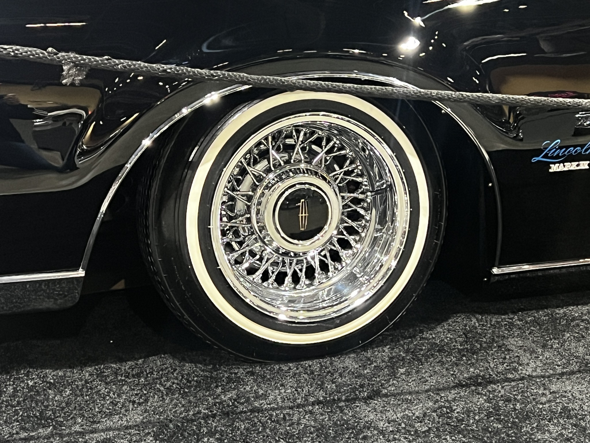 Sensational Lincoln rides on Truespoke Wire Wheels. The Lincoln 
