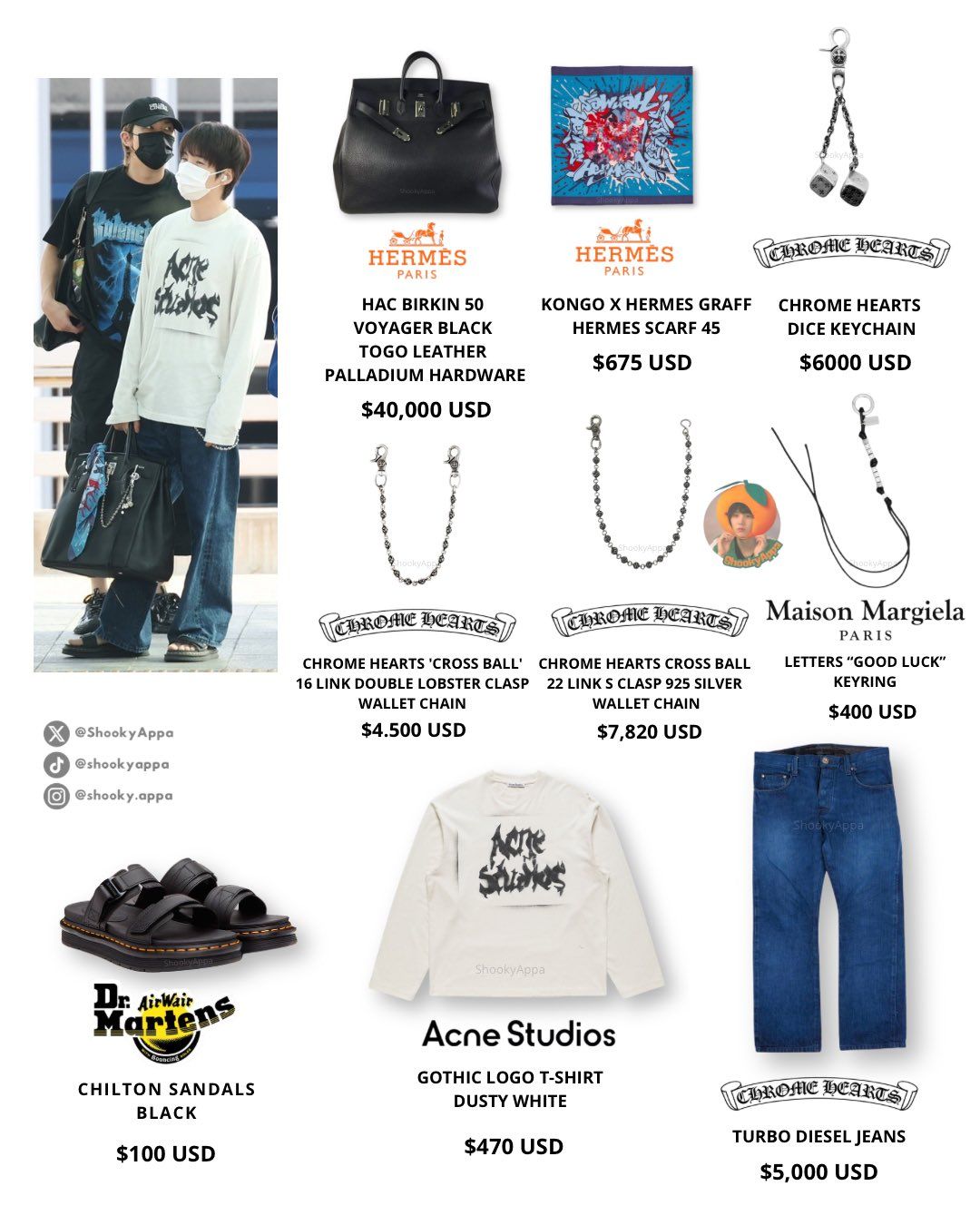 Yoongi's outfit at Incheon Airport today while heading to Madrid