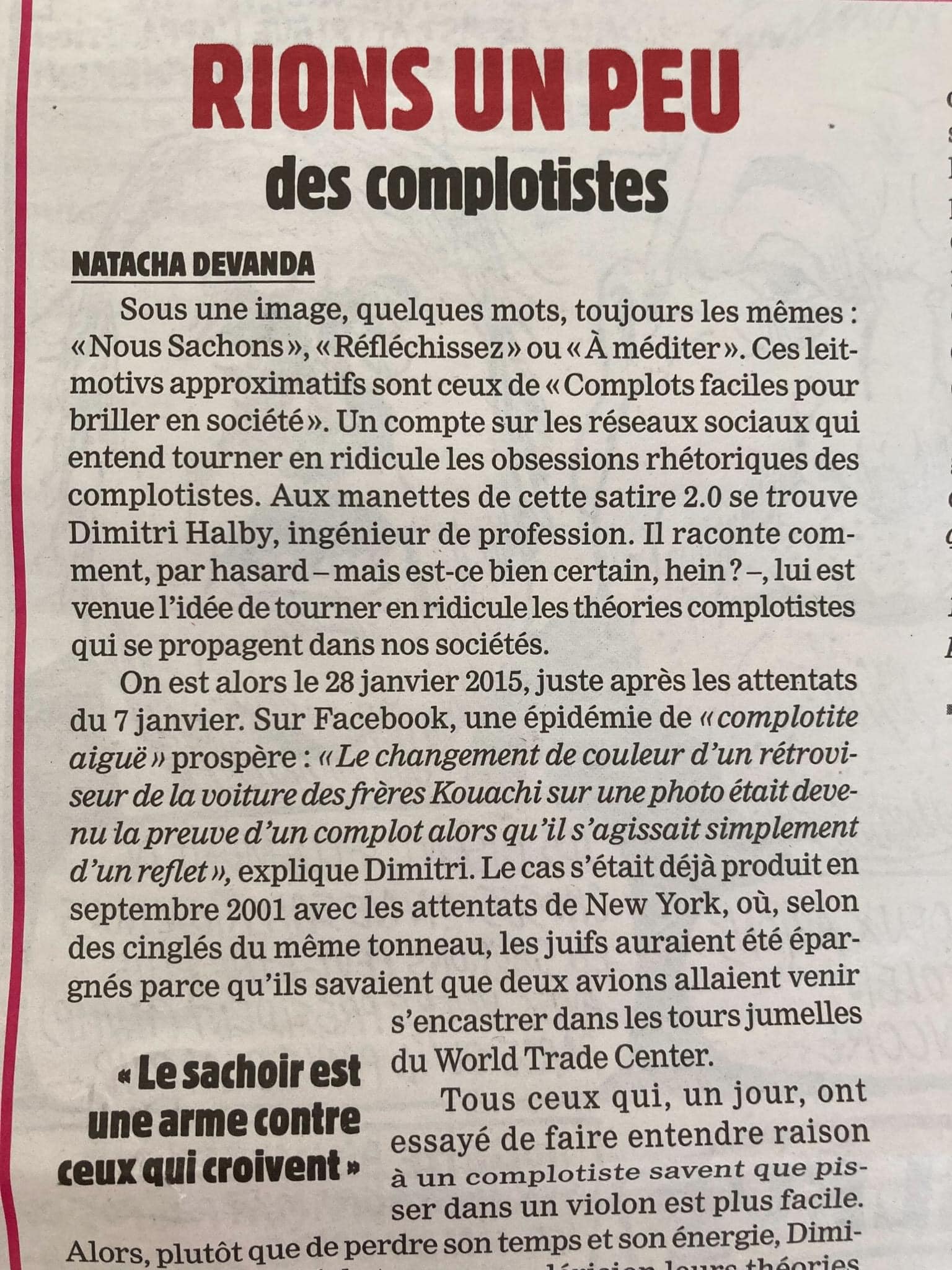 Souvenir pour... - Complots faciles pour briller en société | Facebook