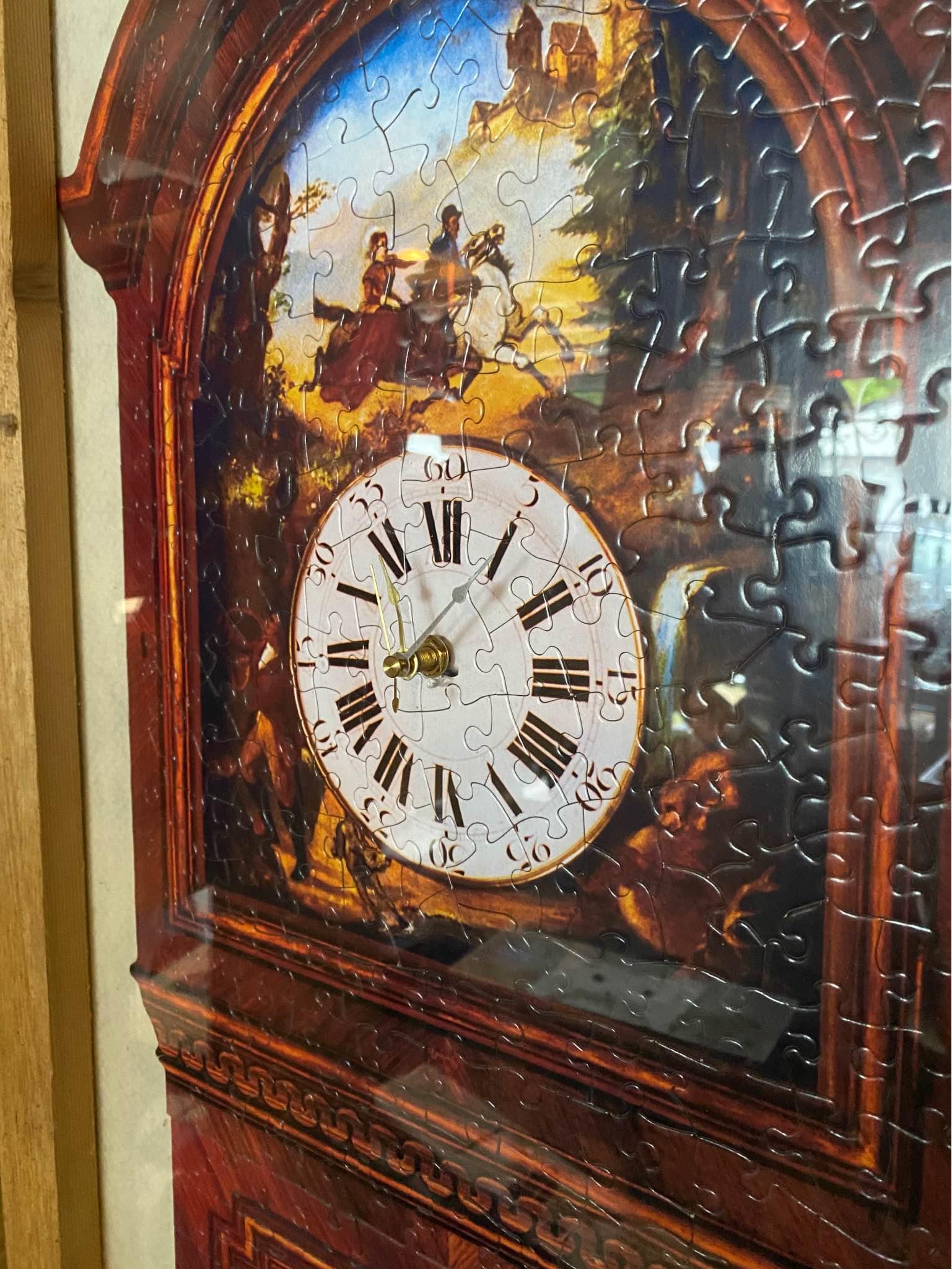Grandfather Clock Puzzle assembled, with clock mechanism and Woodframed ...