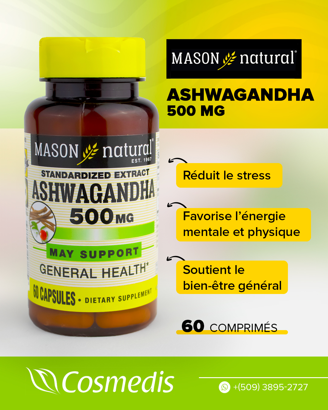 Comprimés Himalaya Ashvagandha - 60 Comprimés Pour Le Bien-être Général - 100% Naturel