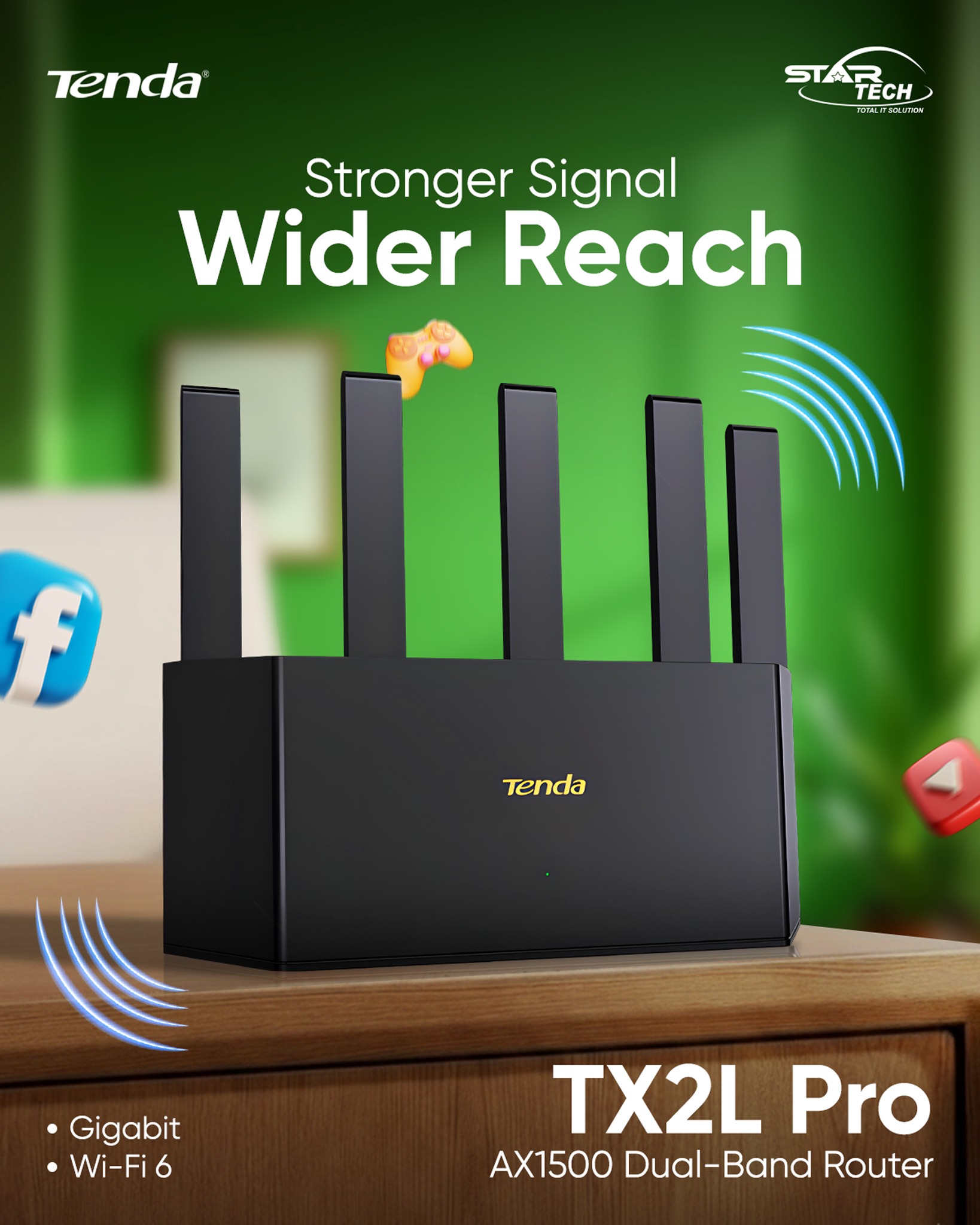 Say goodbye to weak signals and dead zones. The Tenda MX3 2-Pack