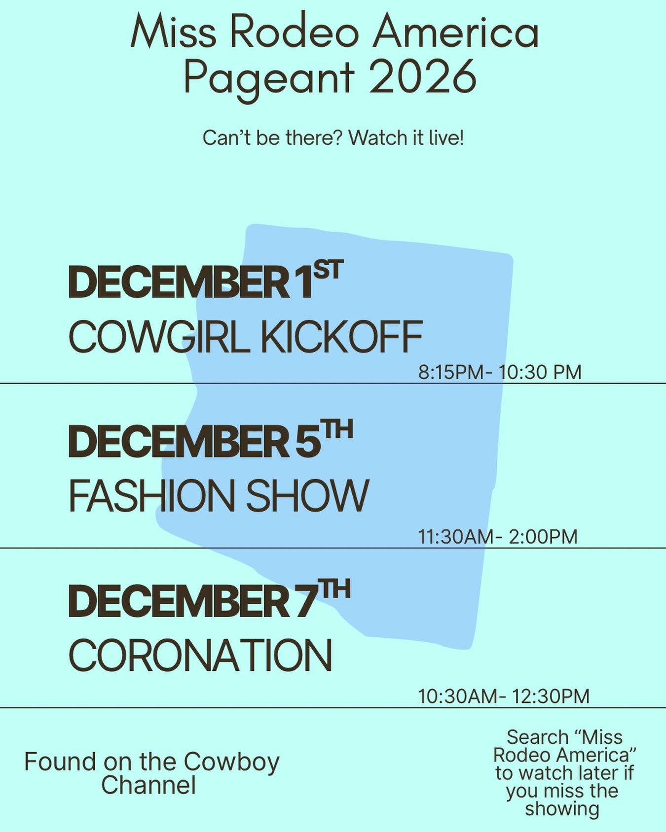 How to watch parts of the 2026 Miss... - Miss Rodeo Arizona | Facebook