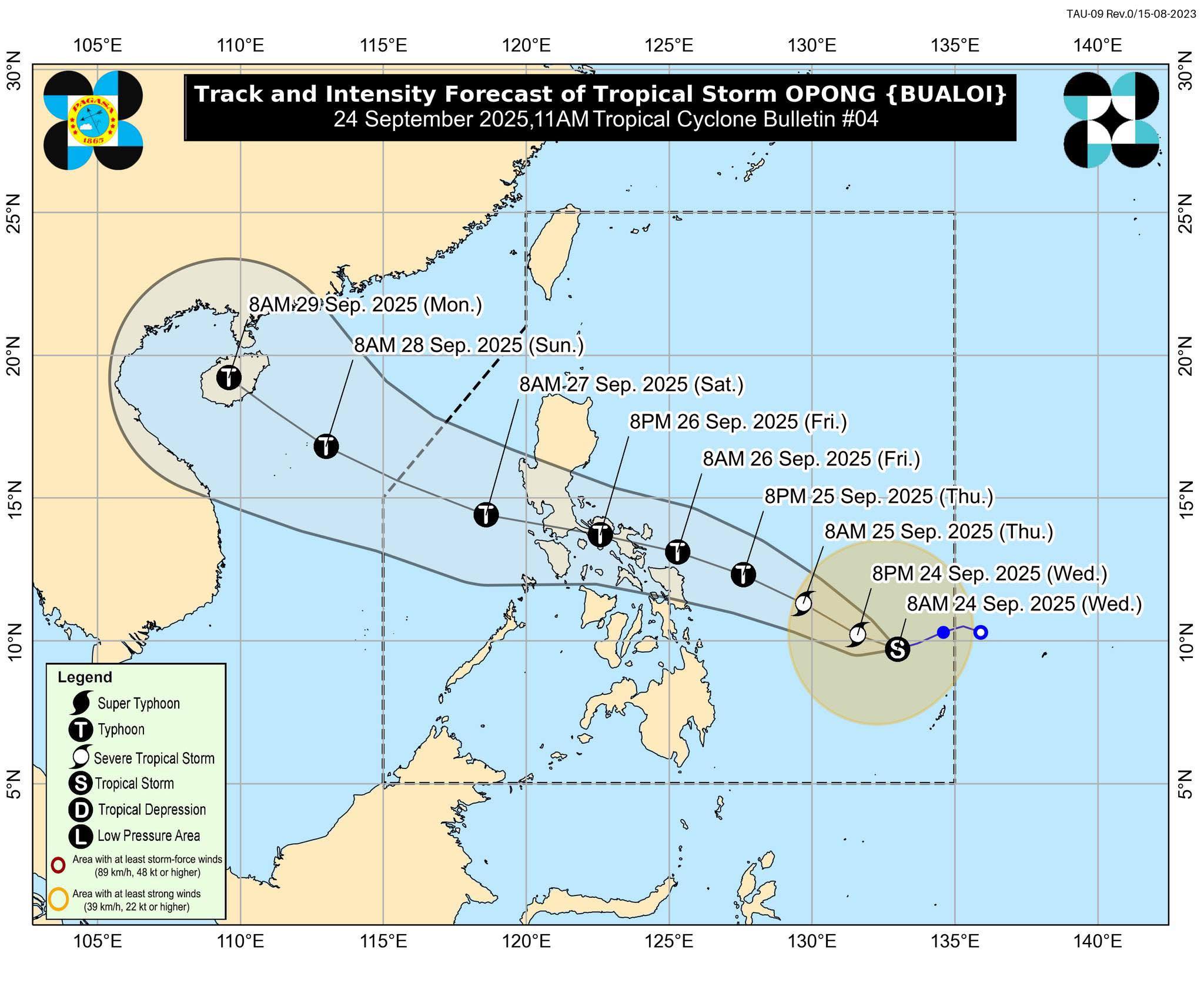 CN - Opong will be outside the Philippine Area of Responsibility on ...
