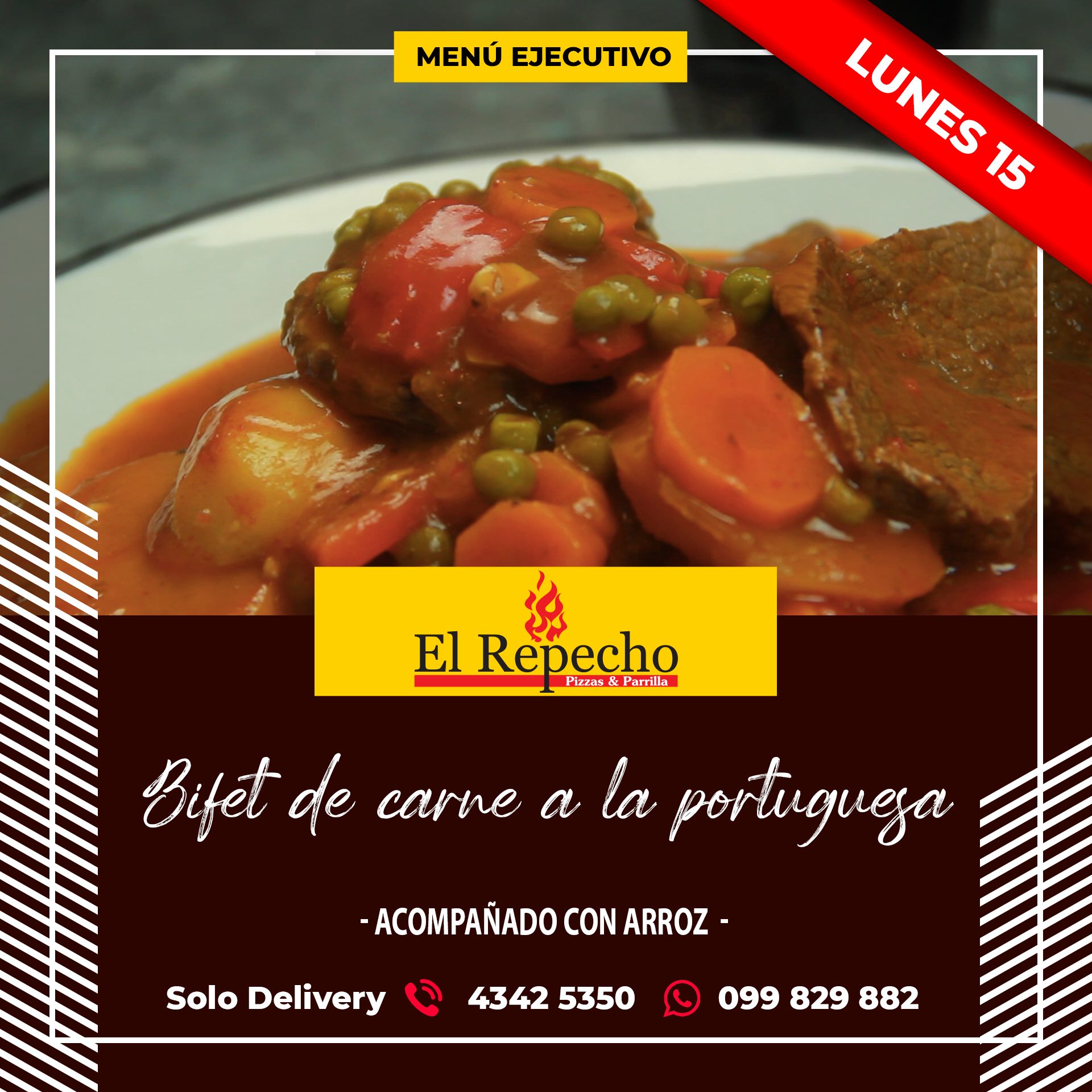 📅 - LUNES 15 - ️ Menú Ejecutivo :... - Parrillada El Repecho | Facebook