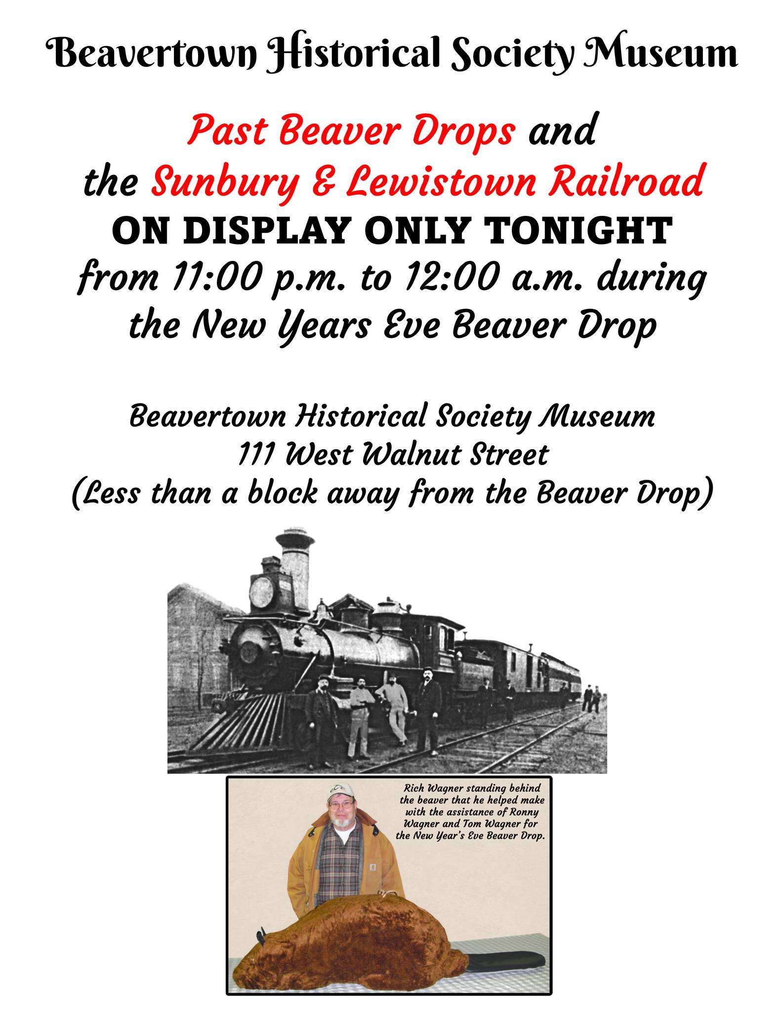 One night only! View past... - Beavertown Historical Society | Facebook