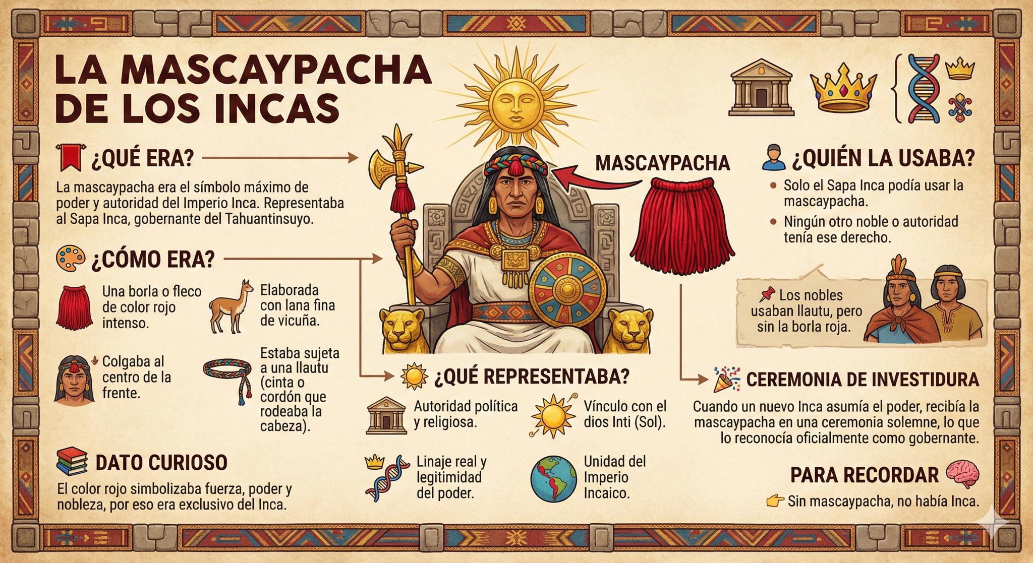 Historia - El MASCAYPACHA INCA, símbolo de poder La mascaypacha (o ...