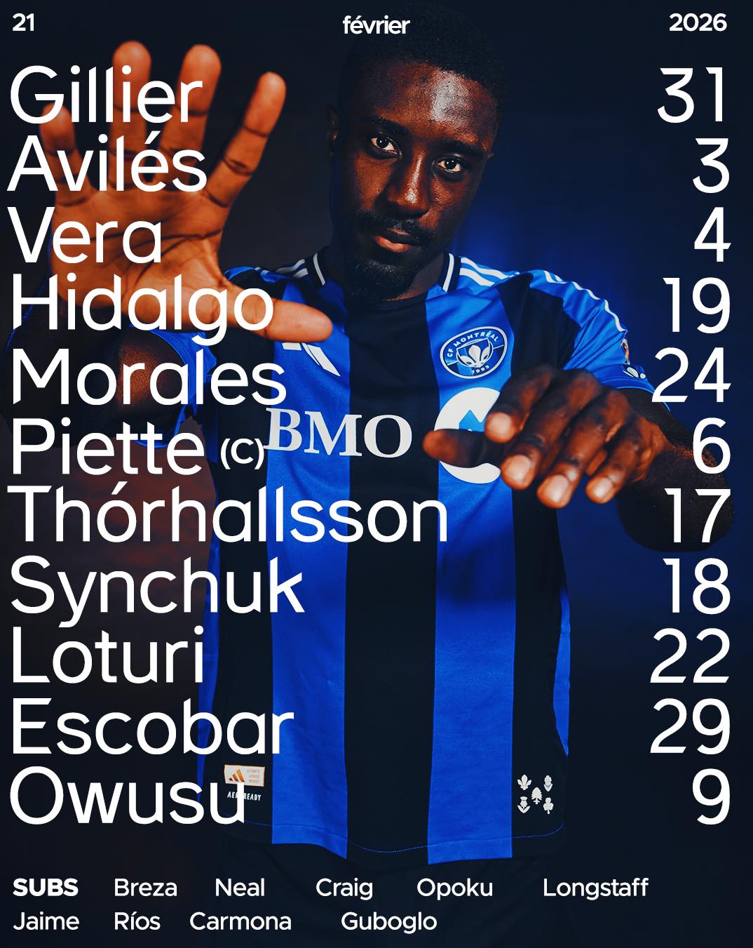 CF Montréal - Le premier XI partant de la saison 2026 🙌... | Facebook