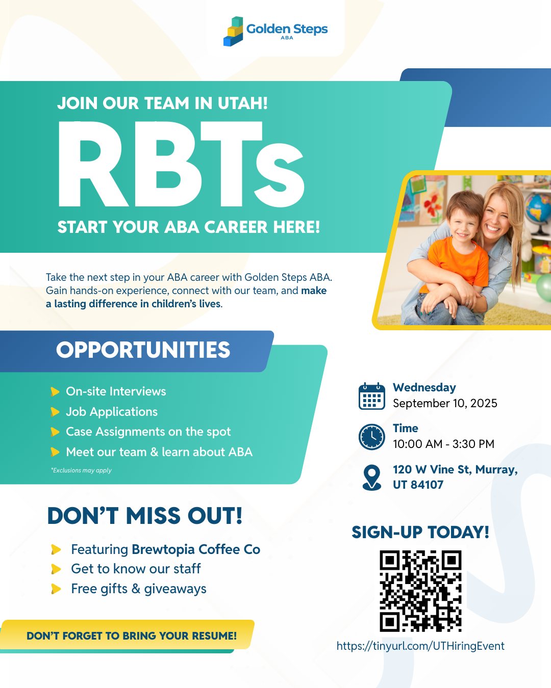 📣 Calling all Utah RBTs! 🌟 Golden... - Golden Steps ABA | Facebook