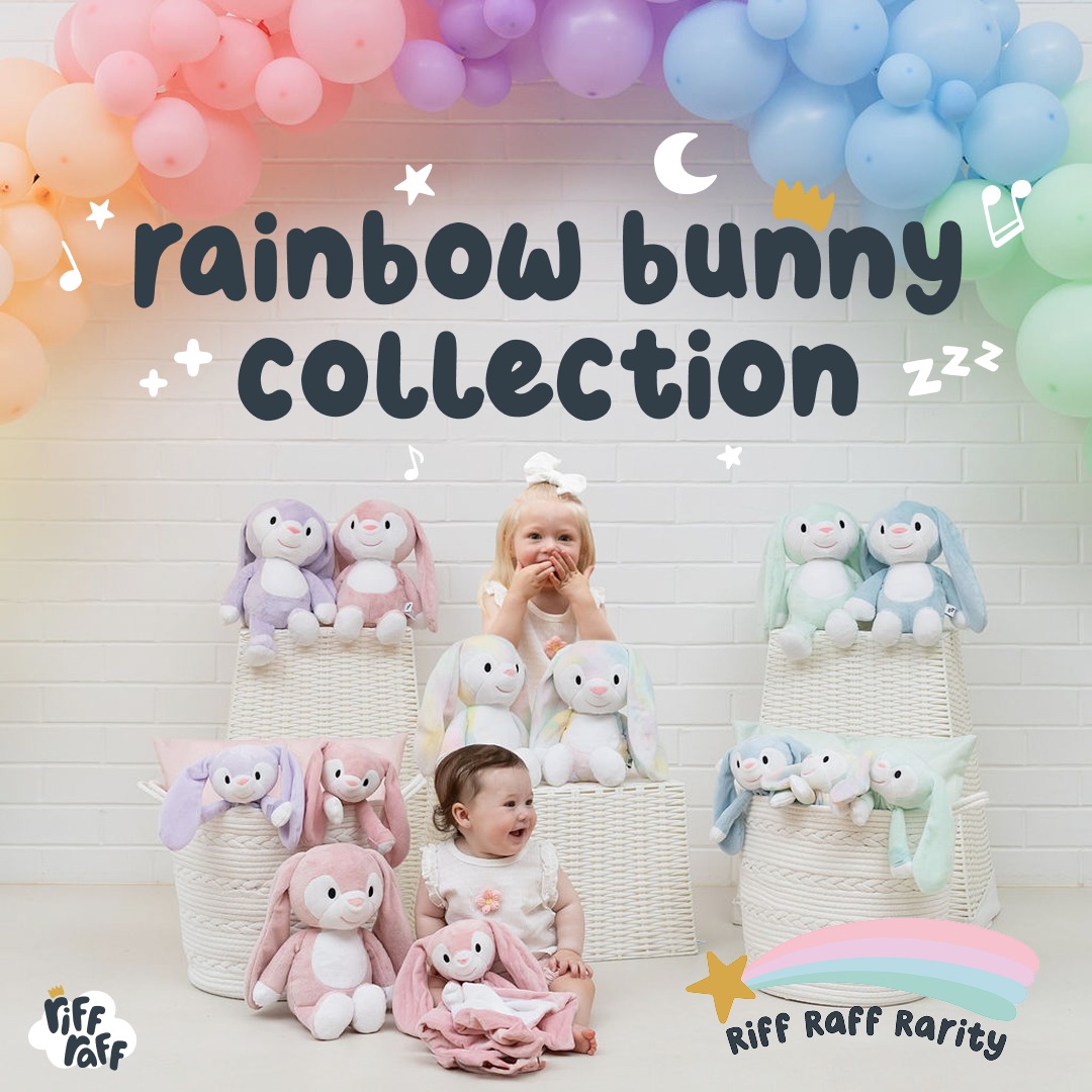 Introducing our Rainbow Bunny... - RIFF RAFF SLEEP TOYS | Facebook