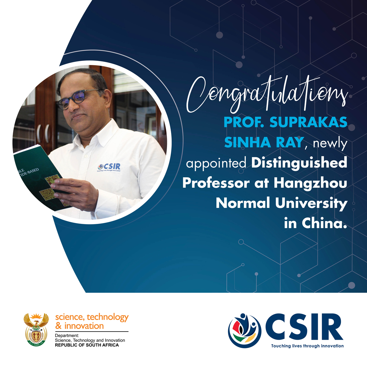 CSIR - #TeamCSIR congratulates Prof. Suprakas Sinha Ray on his ...