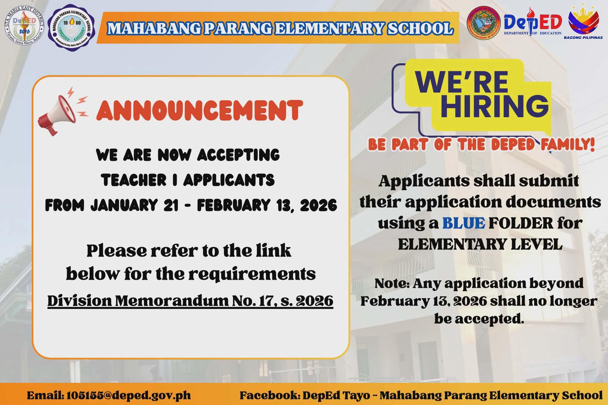 DepEd - 𝗔𝗡𝗡𝗢𝗨𝗡𝗖𝗘𝗠𝗘𝗡𝗧! 𝐑𝐄𝐂𝐑𝐔𝐈𝐓𝐌𝐄𝐍𝐓, 𝐒𝐄𝐋𝐄𝐂𝐓𝐈𝐎𝐍, 𝐀𝐍𝐃 𝐇𝐈𝐑𝐈𝐍𝐆 𝐎𝐅 𝐓𝐄𝐀𝐂𝐇𝐄𝐑 𝐈 ...