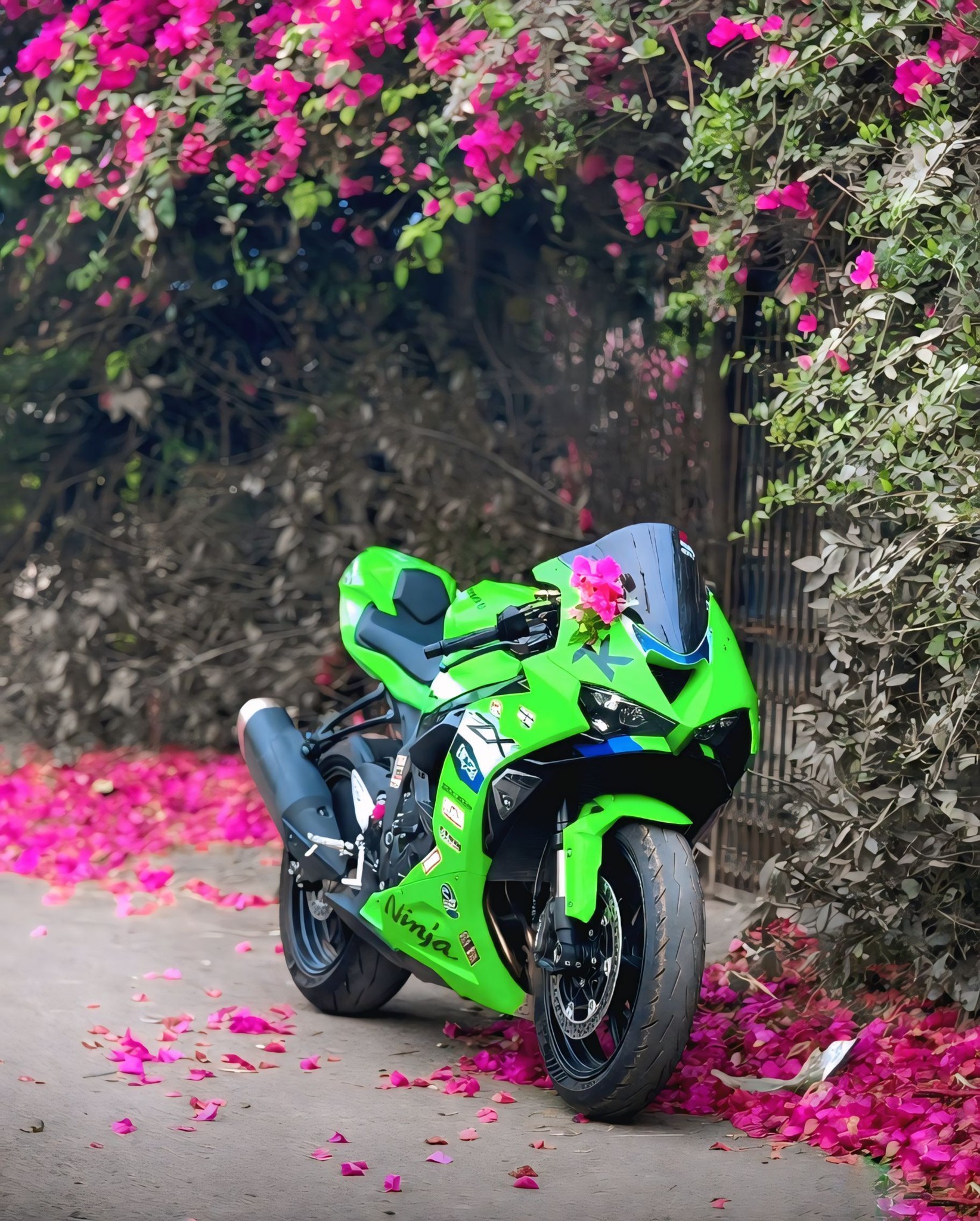 ZX-10R in full flower mode. . . . #ZX10R #NinjaZX10R #KawasakiNinja