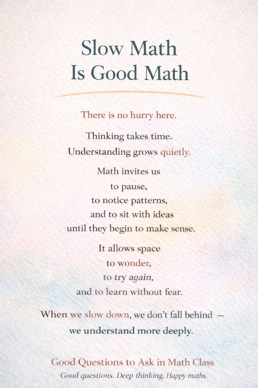 Good - I want to say this out loud — especially for teachers, and for ...