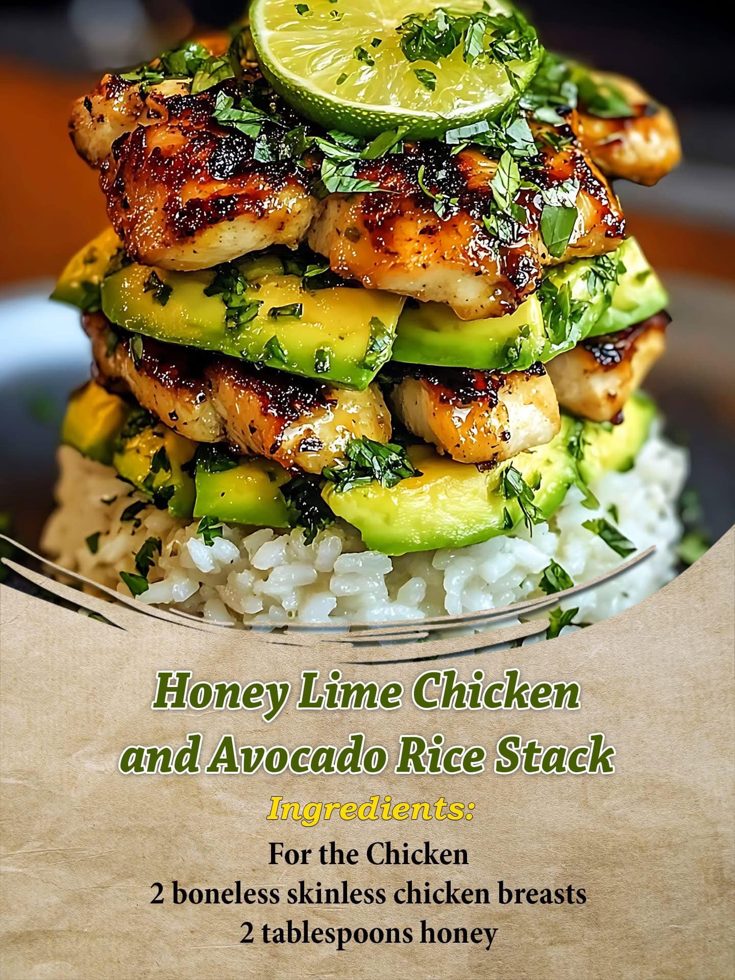 Chef gordon Ramsay recipes | Honey Lime Chicken and Avocado Rice Stack ...