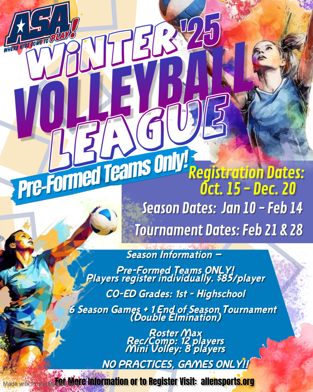 🏐 Winter Volleyball –... - Allen Sports Association | Facebook