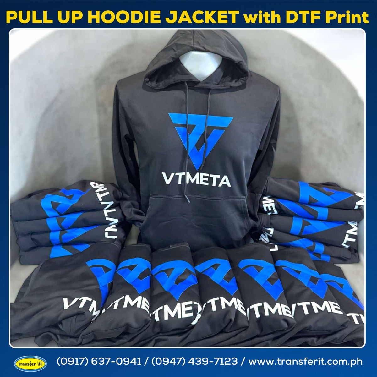 Transfer - PULL UP HOODIE JACKET with DTF Print 👉Design On Line https ...