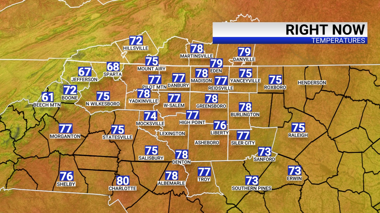 Van - Here are your lunchtime temperatures from the FOX8 MAX Weather ...