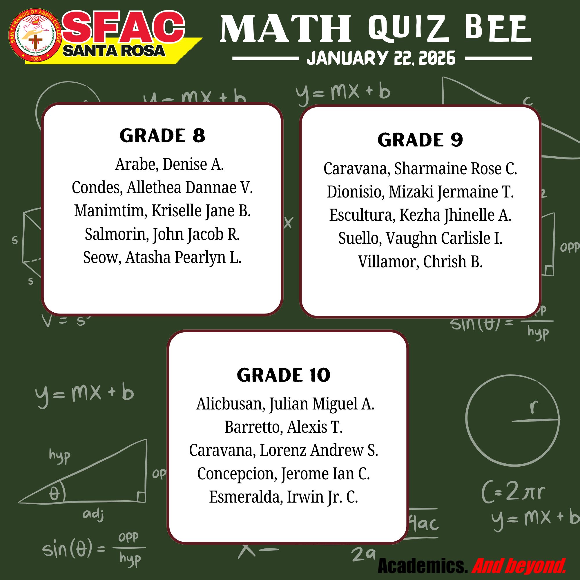 👉𝑴𝒂𝒕𝒉... - Saint Francis of Assisi College - Sta. Rosa Campus | Facebook