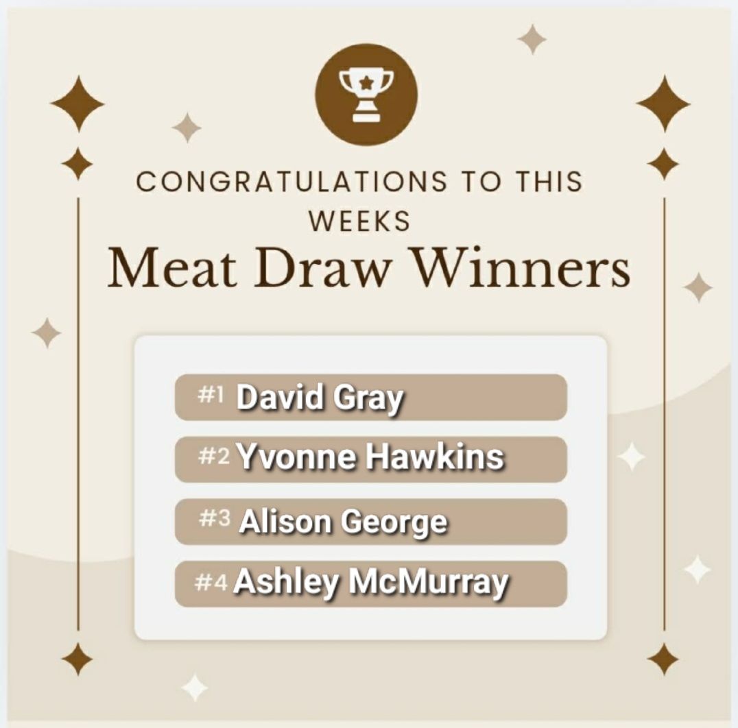 Pembroke - 🍖 Meat Draw Winners 🍖 Friday 6th February 2026 👏 Well done ...