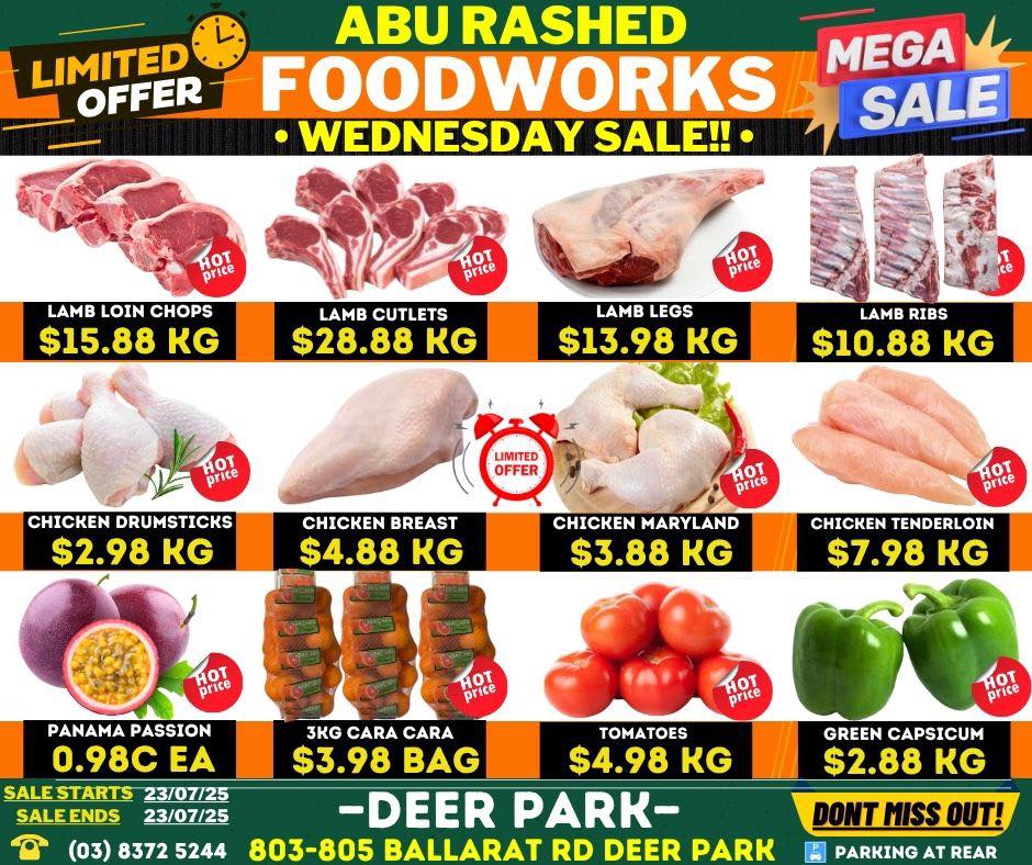 💥 • WEDNESDAY SALE!! •💥 DO NOT MISS... - FoodWorks Deer Park | Facebook