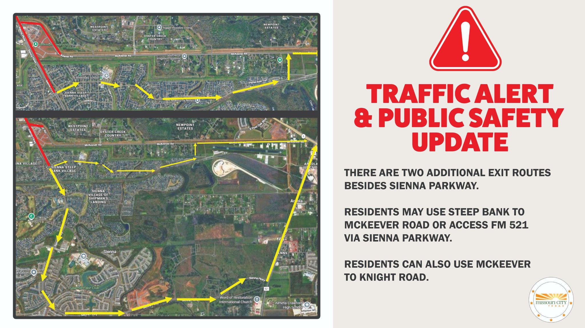 The City - Update on Exit Routes! There are two additional exit routes ...