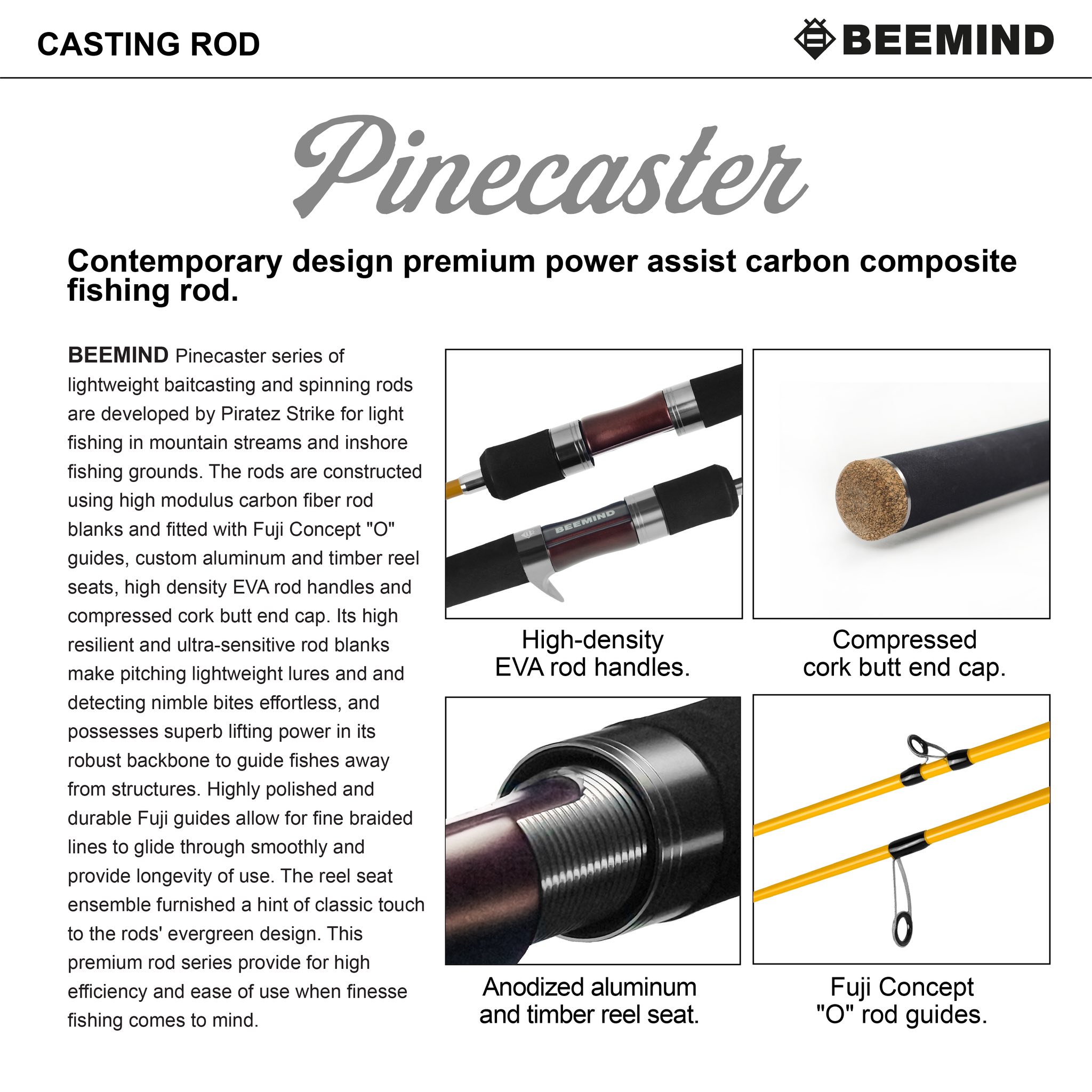 baitcaster rod eyelets Lunkerhunt F-117 Combo million modulus Toray carbon blank are super lightweight Rod Guides Baitcaster Rod Tip